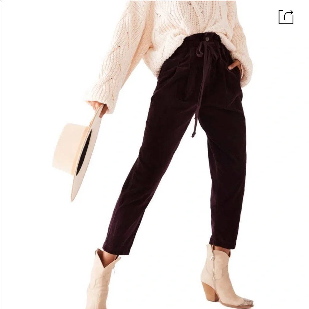 Free people Margate Corduroy Pants In Panther Rose